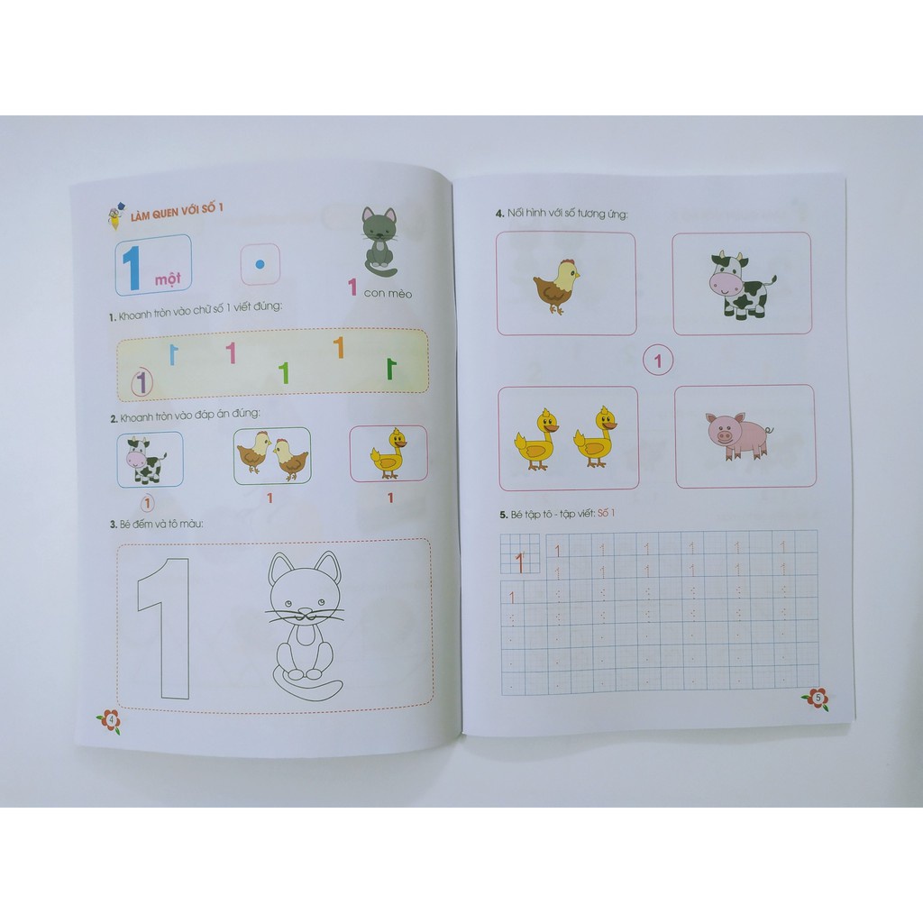 Sách Hành Trang vào lớp 1 - combo 4 cuốn luyện đọc, luyện viết, tập làm toán cho bé 4-6 tuổi
