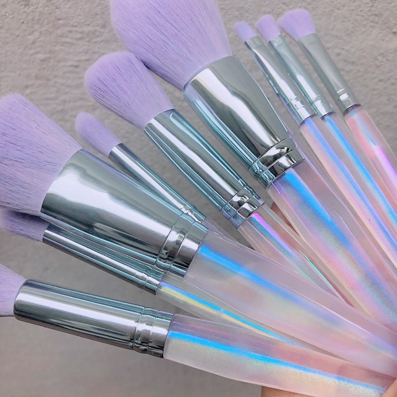 Bộ cọ 10 cây hologram tím pastel