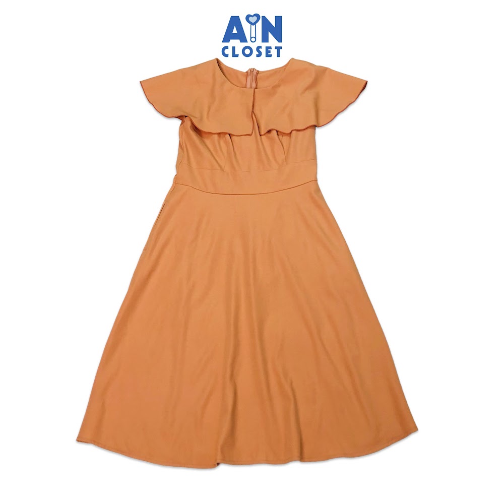 Đầm cho mẹ Cam sữa cổ bèo chéo Hàn - AICDMESFD4S3 - AIN Closet