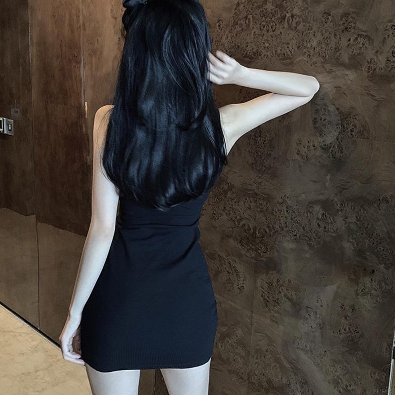 Đầm Ôm Dáng Kiểu Dệt Kim Không Tay Phong Cách Hàn Quốc Gợi Cảm Cho Nữ