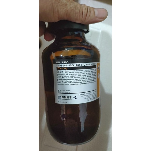 Hoá chất Dichloromethane CH2Cl2 chai 500ml Methylene chloride MC DCM CAS 75-09-2 ch2cl2