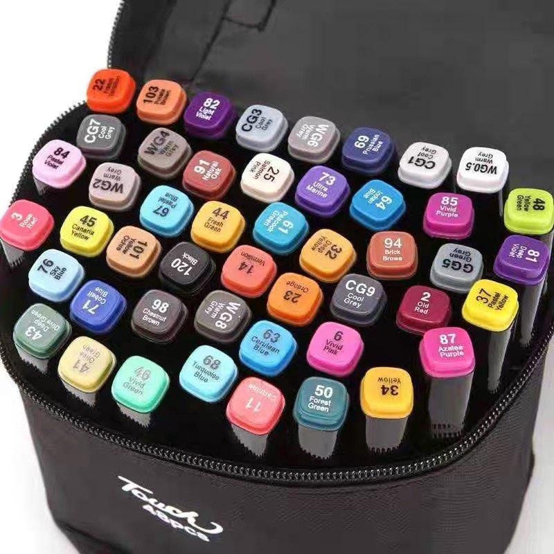 Bộ bút màu dạ, bút vẽ marker cao cấp chuyên dụng tặng kèm túi vải