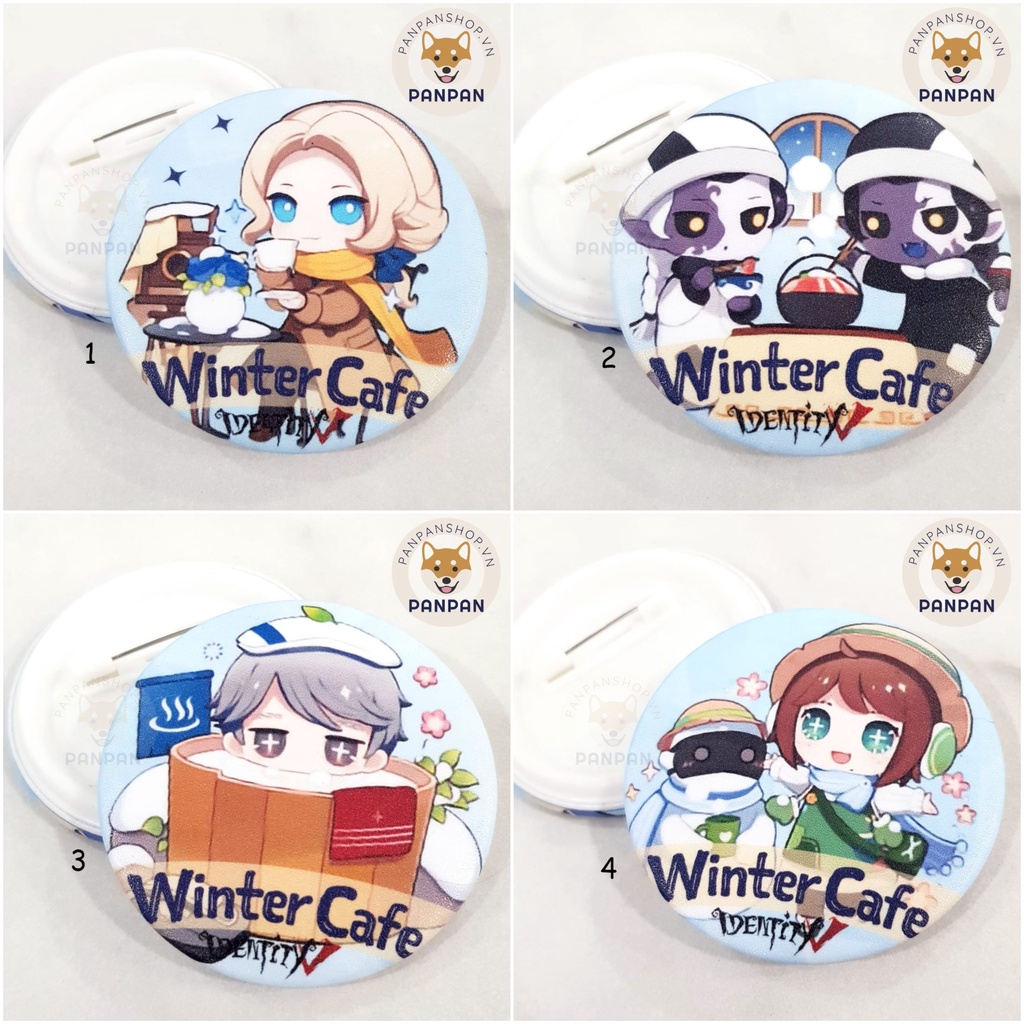 Huy Hiệu Identity V Winter Cafe - Mùa Đông 12 Nhân Vật (6CM)