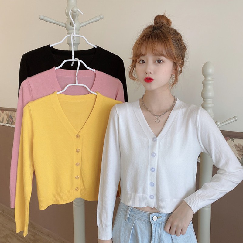 áo len khoác ngoài đính cúc