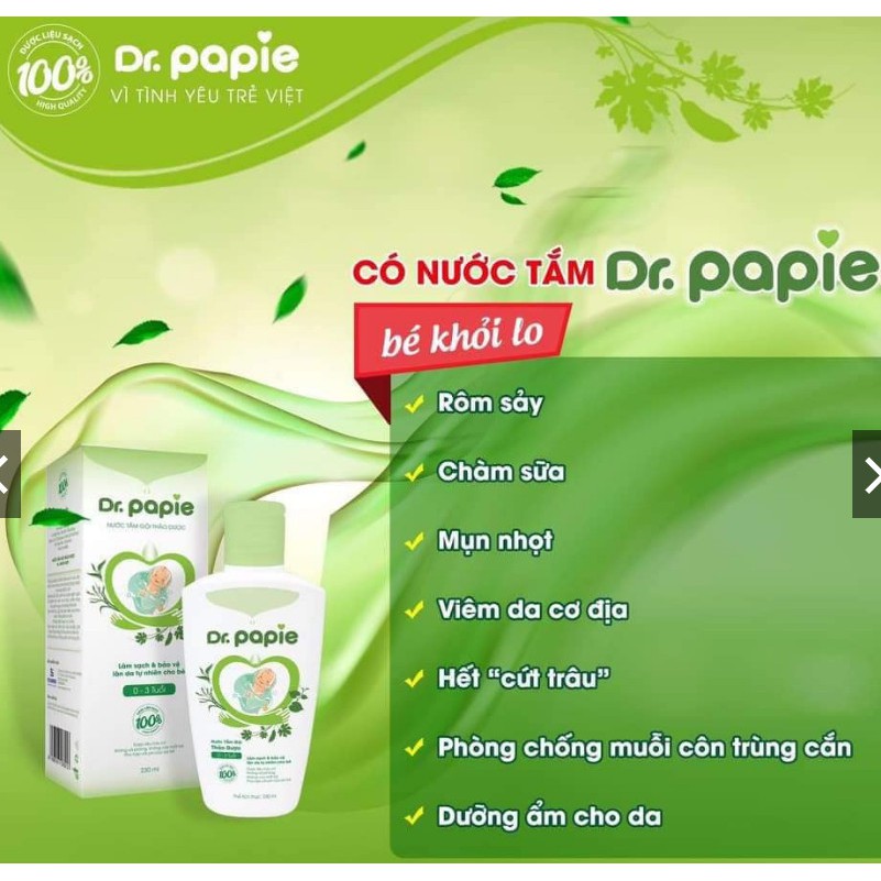 Nước tắm gội thảo dược Dr.Papie  (230ML)