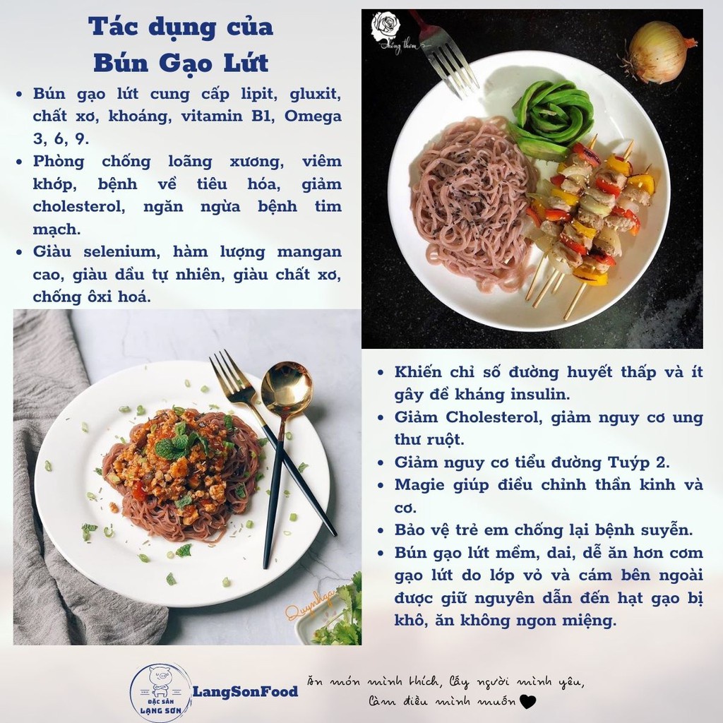 Bún gạo lứt huyết rồng eat clean ăn kiêng làm từ 100% gạo lứt | BigBuy360 - bigbuy360.vn