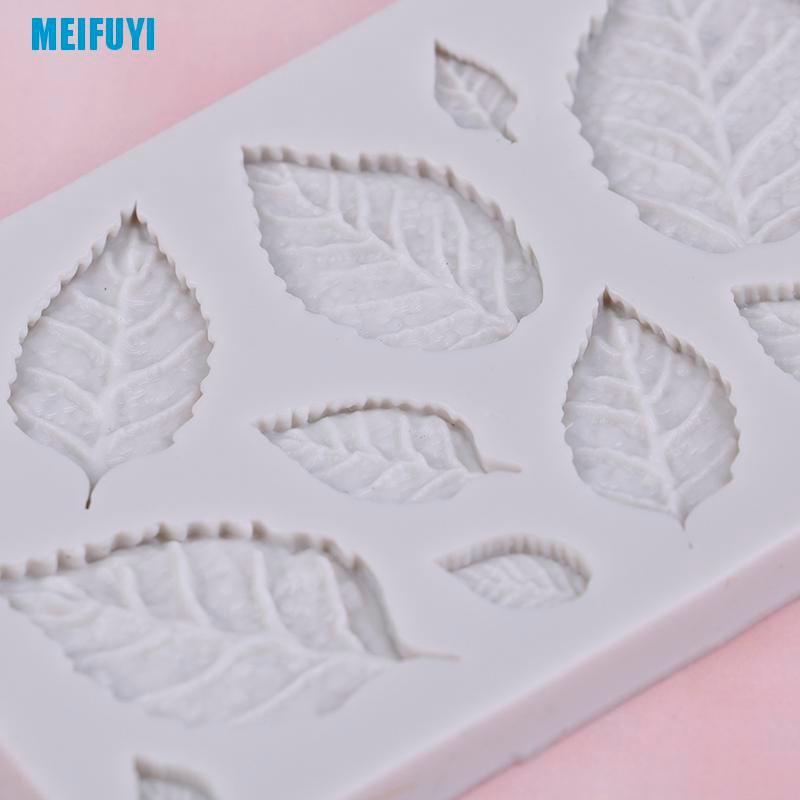 Khuôn silicone làm xà phòng hình lá hoa hồng