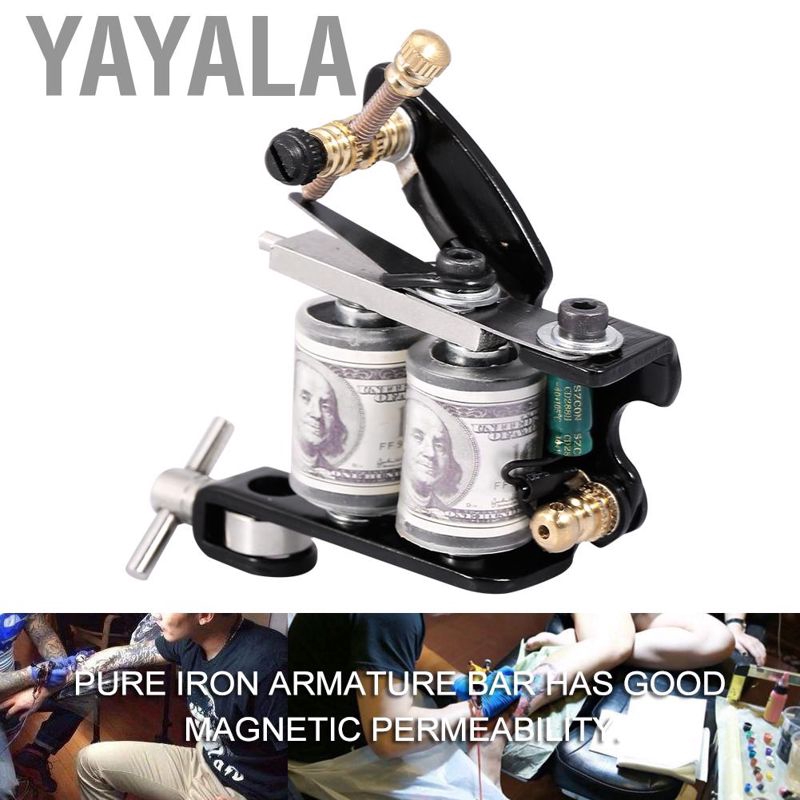 Máy xăm hình đi nét đổ bóng nghệ thuật YAYALA có 10 sợi dây quấn và súng phun sắt