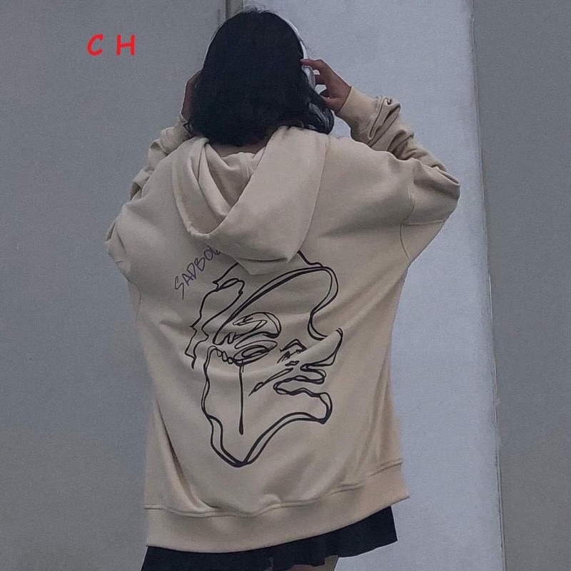 Áo hodie mặt người umi sadboi CH12