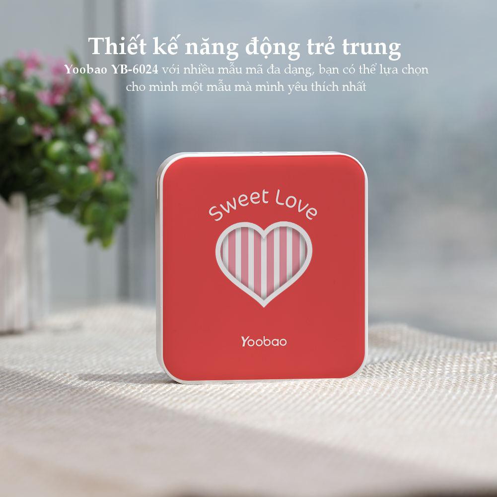 Sạc dự phòng mini 10000mAh Yoobao YB-6024 Trang bị đèn LED chiếu sáng - Hàng chính hãng - Bảo hành 12 tháng 1 đổi 1