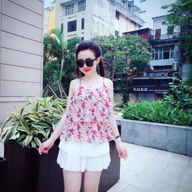Áo dây hoa tầng nhiều màu cực hot
