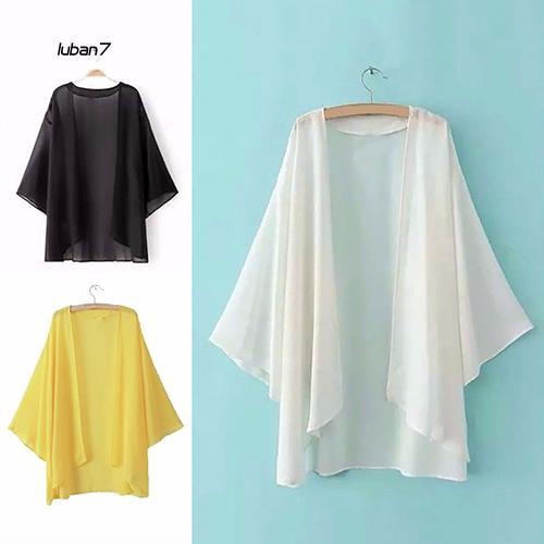 Áo khoác kimono voan in họa tiết hoa cách điệu thời trang dành cho nữ | BigBuy360 - bigbuy360.vn