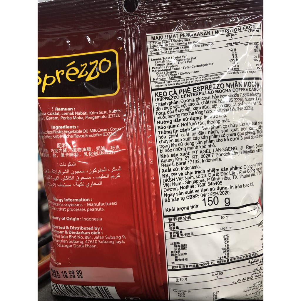 Kẹo cà phê ESPREZZO mocha coffee 165g - 1035832