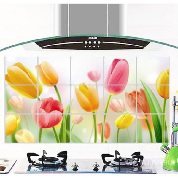 Giấy dán decal nhà bếp chống văng bám dầu mỡ trên tường bếp - nhiều hình đẹp