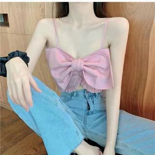 Áo Croptop 2 Dây Nơ Ngực