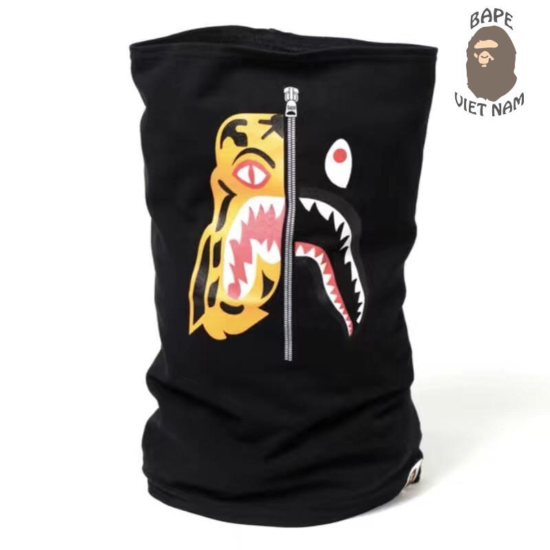 [ODER + FREESHIP] Khăn ống Bape Shark x Tiger Black, Khăn trùm mặt Siêu Cool ngầu Bape VN