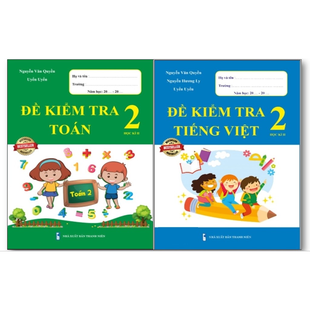 Sách - Combo Đề Kiểm Tra Toán và Tiếng Việt 2 - Học Kì 2 (2 cuốn)
