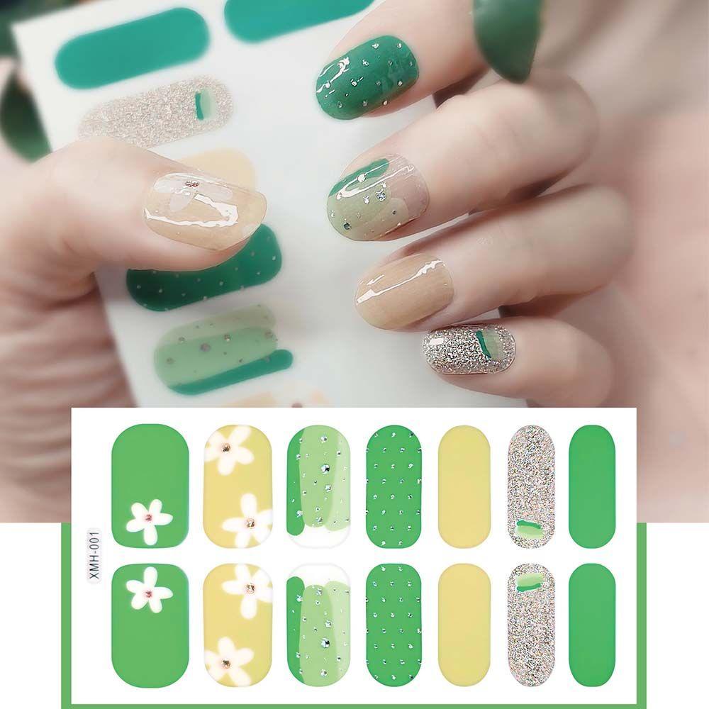 Miếng Dán Móng Tay 3D Che Phủ Toàn Diện Phong Cách Thu Đông Nhật Bản