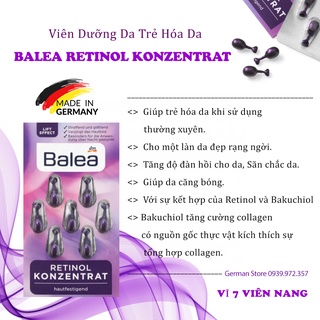 Viên dưỡng da trẻ hóa da balea retinol konzentrat , 7 viên nang