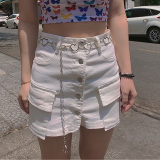 Chân váy jean trắng và đen( không kèm belt này)