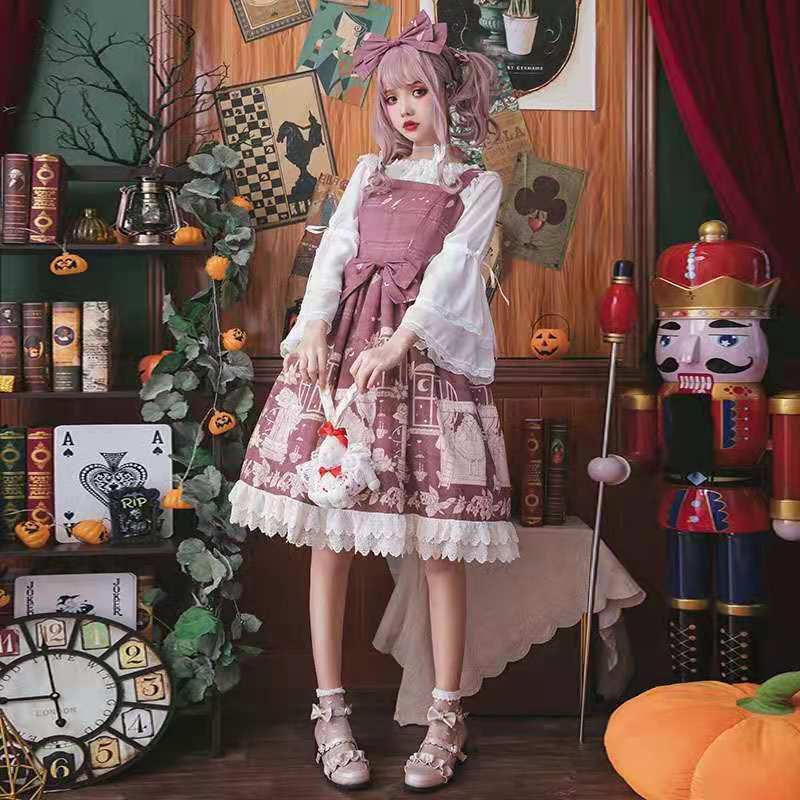 Áo Sơ Mi Chiffon Tay Dài Phối Ren Phong Cách lolita