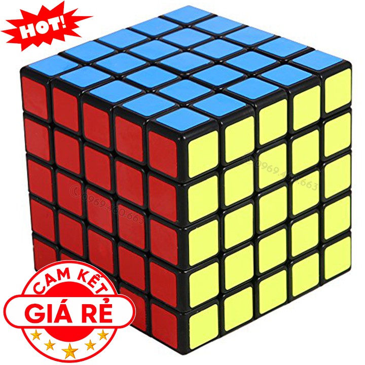 rẻ Rubik 5x5 Stickers đẹp xoay trơn không kẹt rít độ bền cao. Đồ chơi Rubik 5x5x5 MF5s 5 tầng