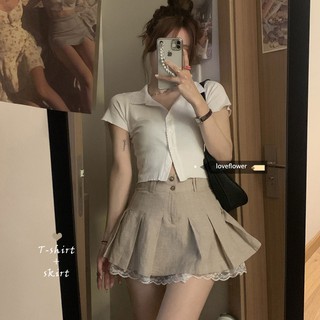 Áo polo/ Chân váy xếp ly xinh xắn phong cách Hàn Quốc cho nữ (cần mua riêng)