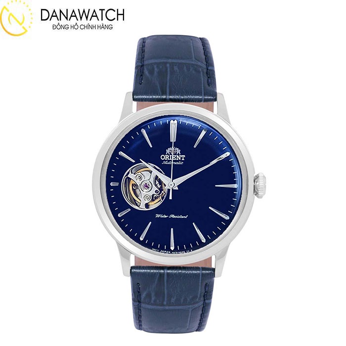 Đồng hồ nam Orient Bambino Open Heart RA-AG0005L10B tông màu xanh lam độc đáo với thiết kế hiện đại cao cấp