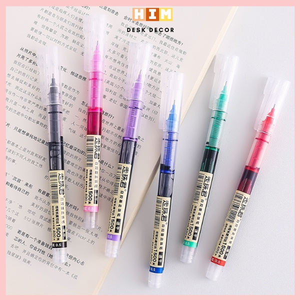 Bút Gel 8 màu ngòi 0.5mm bút bi chữ kí nhiều mực nhanh khô cho học sinh