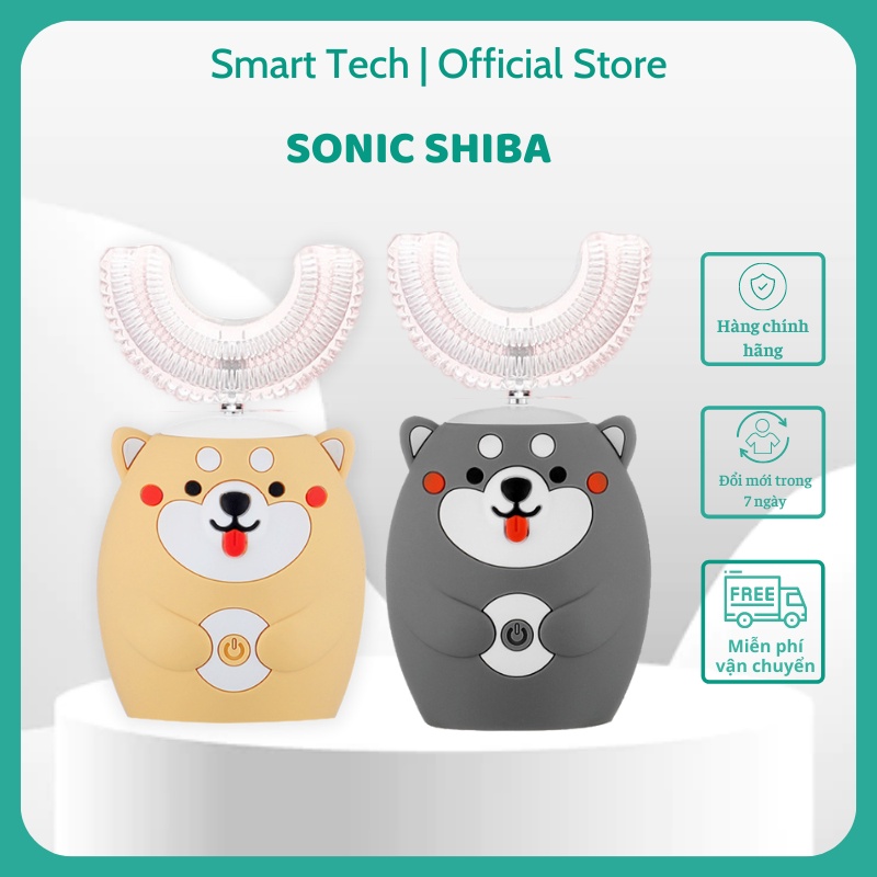 Bàn chải đánh răng điện cho Sonic SHIBA, bàn chải chữ U silicone siêu mềm thế hệ mới 6 chế độ hiện đại, có bảo hành