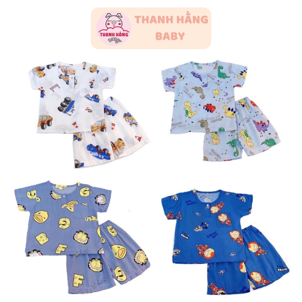 Bộ Lanh Cho Bé, Bộ Lanh Bé Trai Cộc Tay Mặc Hè Cho Bé Thanh Hằng Baby 6 Đến 16 Kg