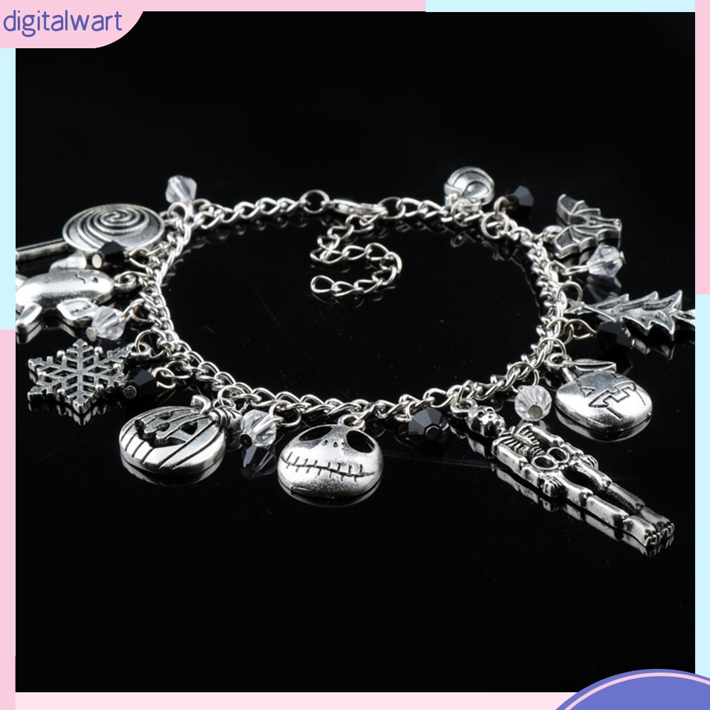 Vòng Tay Hợp Kim Mặt Hình Đầu Lâu Phong Cách Halloween Thời Trang Cho Nữ