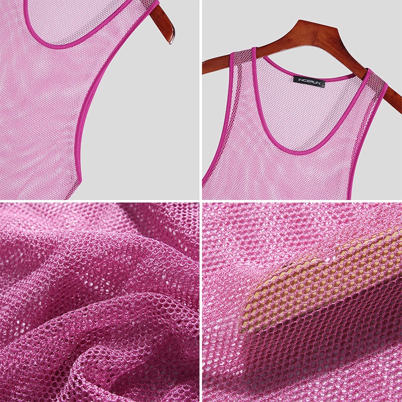 Áo Lót Lưới Trong Suốt Cổ Tròn Thoải Mái Cho Nam