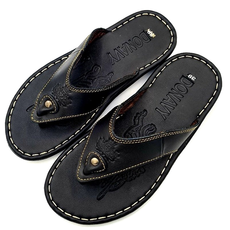 Dép xỏ ngón nam cao cấp, dép kẹp nam da bò thật 100% shop kinson