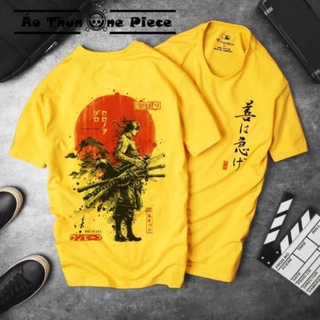⚡️freeship⚡️áo thun in hình roronoa zoro 2 mẫu vàng và cam "cực ngầu, cực chất" - áo thun one piece