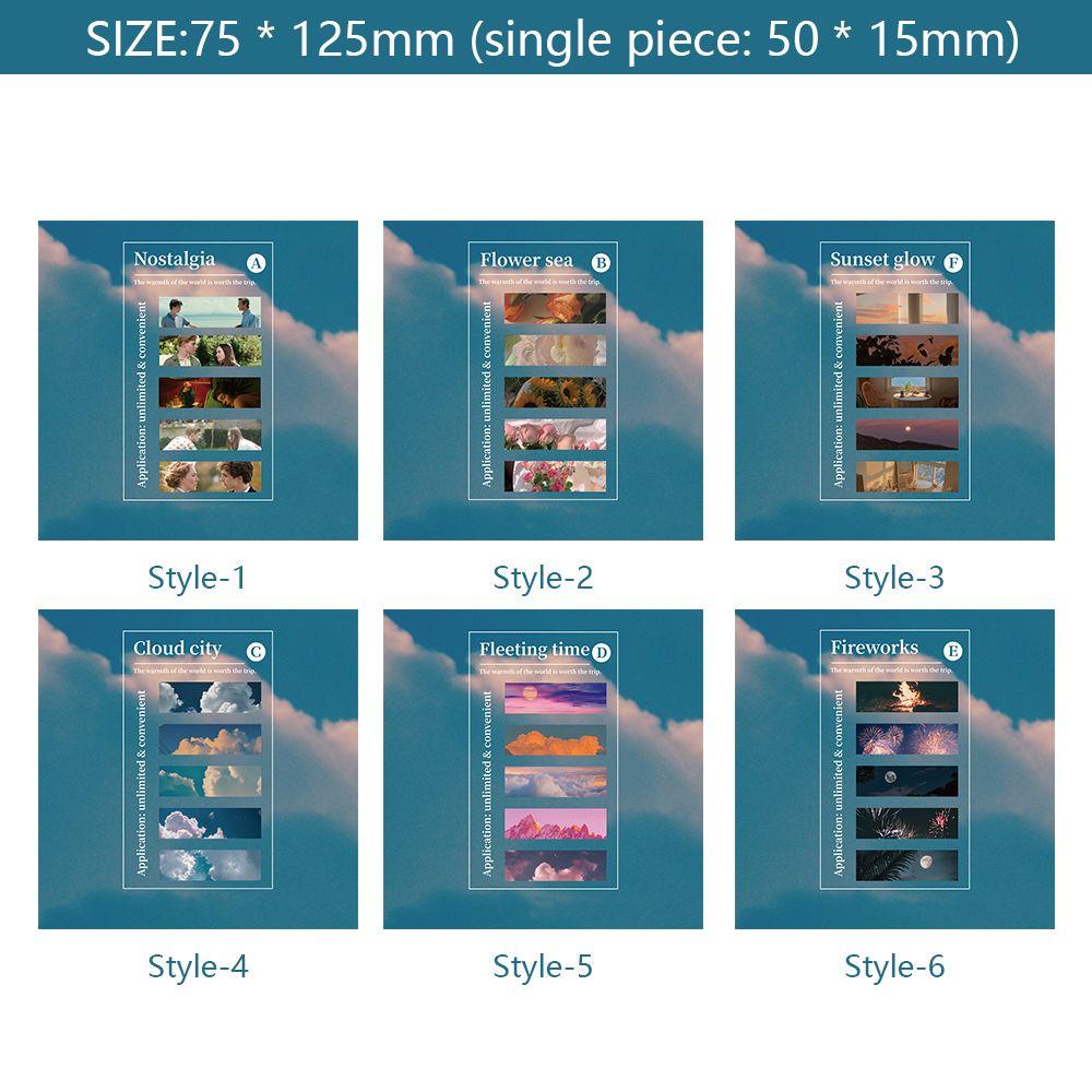 Hecceh 100 Tờ ​Giấy Ghi Chú Tự Dính Hình Phong Cảnh Dễ Thương Cho Văn Phòng Trường Học ​Ghi Chú ​Giấy Dán Ghi Chú