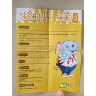 Siro Rẻ quạt Kids 100ml hỗ trợ giảm ho