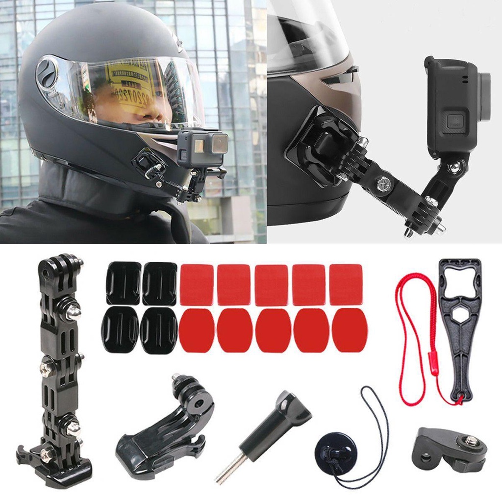 JONYE Bộ 20 Phụ Kiện Gắn Máy Ảnh Gopro Hero 7 6 5 4 Cho Nón Bảo Hiểm