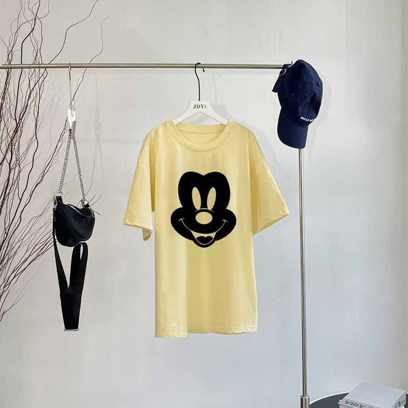 NRVP Áo Thun Tay Ngắn Cổ Tròn Bằng Vải Cotton 100% Nguyên Chất Thời Trang Mùa Hè Dành Cho Nữ Phong Cách Hàn Quốc