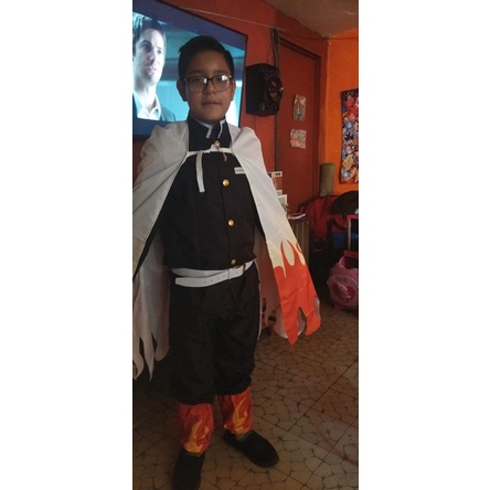 Bộ Tóc Giả Kimono Hóa Trang Nhân Vật Kimetsu No Yaiba Trong Demon Slayer Rengok Kyoujurou Cho Bé Trai