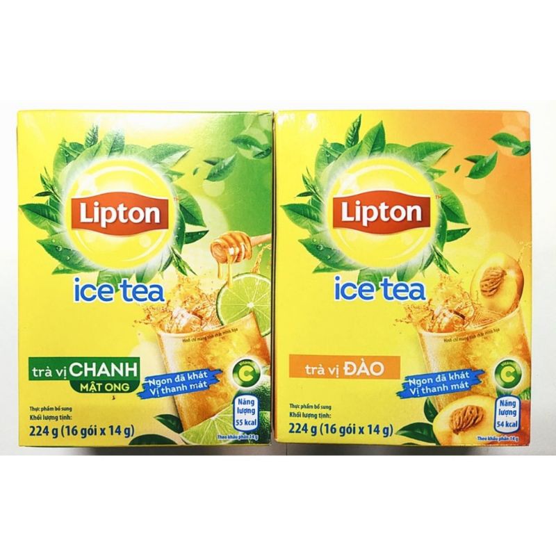 Lipton Ice Tea trà vị Đào/ Chanh Mật Ong 224g (16 gói)