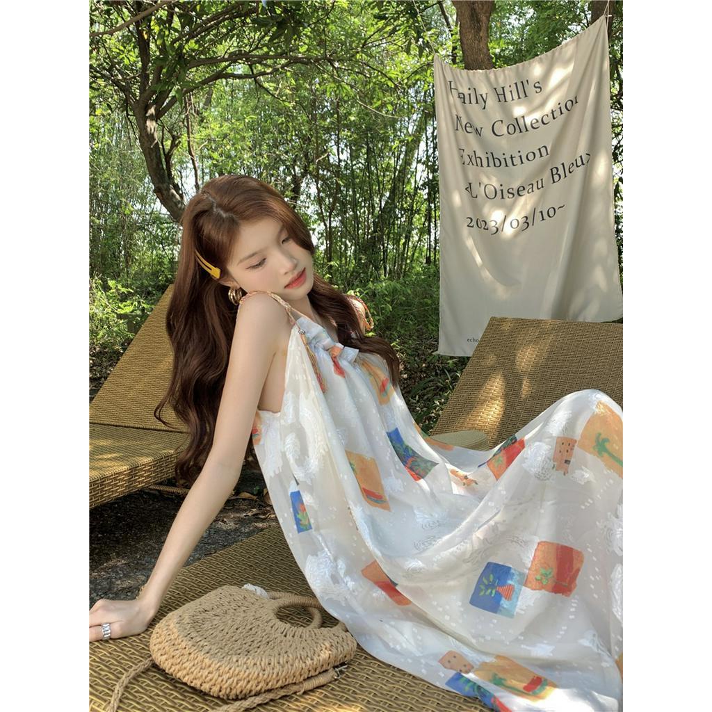 Đầm Hoa Hai Dây Dáng Rộng Thời Trang Hè Pháp Quý Phái 63675