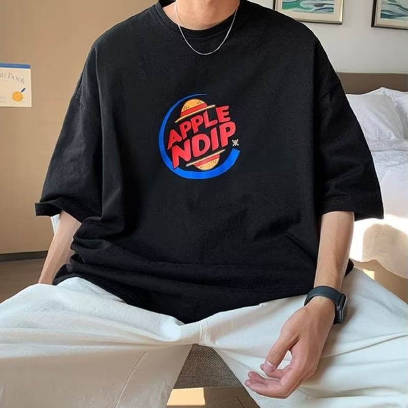 Áo Thun Tay Ngắn Dáng Rộng In Chữ Đơn Giản Thời Trang Mùa Hè Cho Nam Size M-3xl