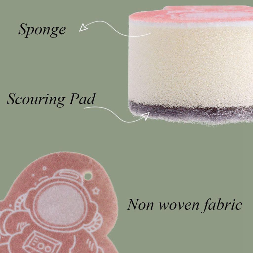 JARRED Bộ 4 Miếng Mút Rửa Chén Dày Dặn Có Dây Treo Tiện Dụng