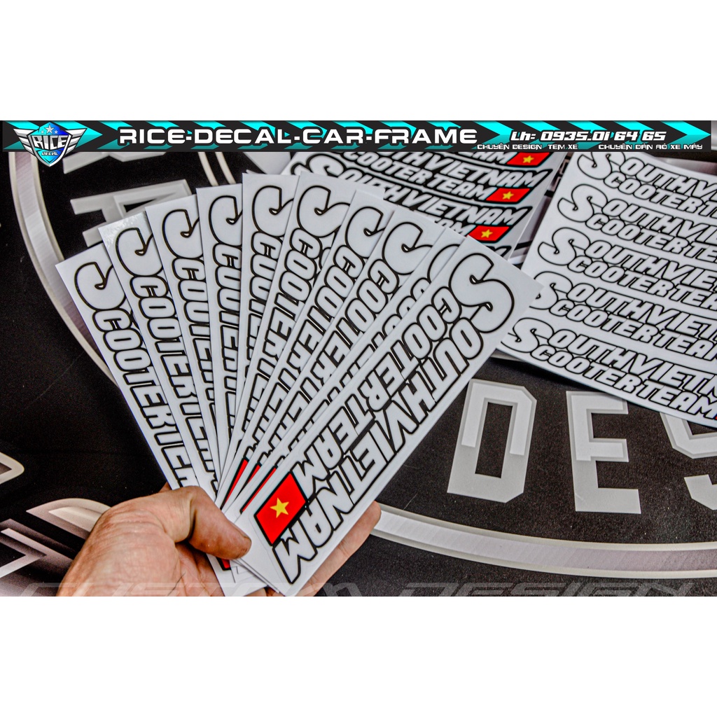 Tem Sticker south vietnam Scooter team  thông dụng ae hay dán