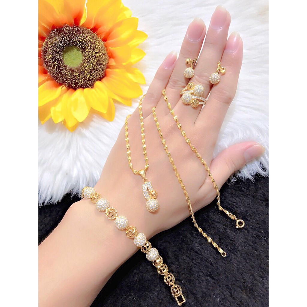 [SIÊU GIẢM GIÁ] Bộ trang sức mạ vàng 18k Midoshop VB422091912 - dùng đi tiệc cực kì sang chảnh