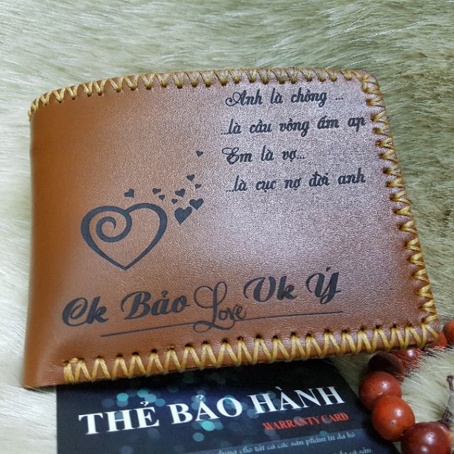 Ví Da Bò Handmade Khắc Tên, Ví Handmade, Ví Khắc Tên handmade, Ví Thủ Công Khắc Tên