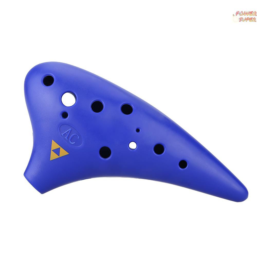 PSUPER 12 Holes Plastic Ocarina Flute Alto C Musical Instrument with Music Score for Music Lover and Beginner