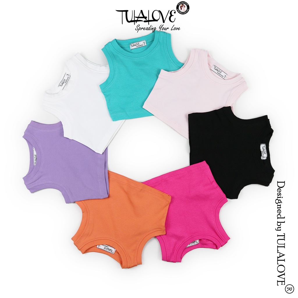 Áo Croptop Sát Nách Cho Bé Gái Vải Zip Cực Yêu Tulalove Áo Bé Gái