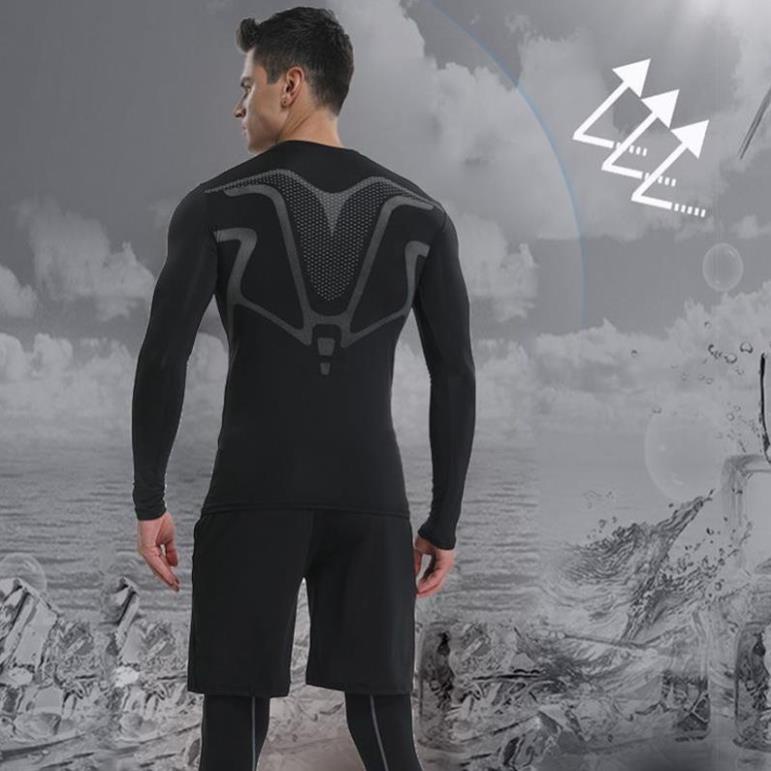 Bộ Đồ Bơi 3 Món Áo Tay Dài + Quần Dài + Quần Dài Nhanh Khô Cho Nam ! ` Xịn